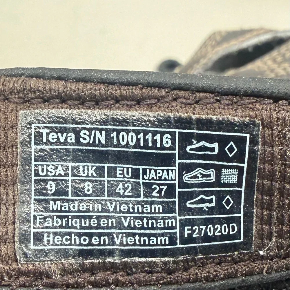 Teva Omnium Hiking‎ Sandals Mens 9 Closed Toe ShocPad Brown 1001116